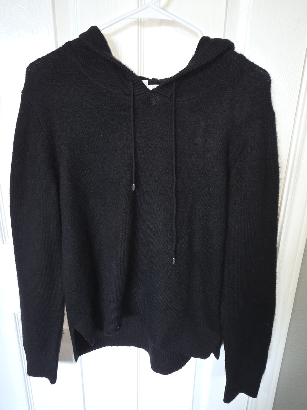 Time and Tru Black Hooded Crewneck Sweater